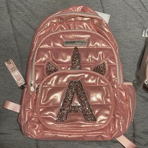 Bookbag! Shiny pink! A!
